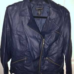 INC Navy blue motorcycle jacket *New* Size Medium